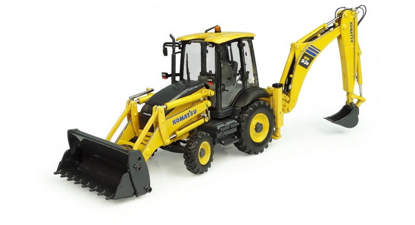 Universal Hobbies 1/50 Scale Komatsu WB93-R 2WD Excavator with Front Loader and Backhoe Diecast Replica UH8142