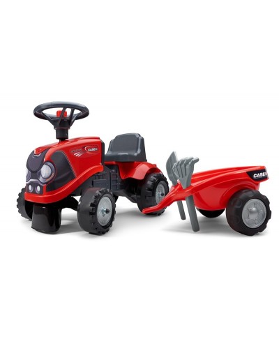 Falk Case IH Tractor with trailer, Rake and Shovel,  2 sets of stickers, Ride-on and Push-along +1.5 years FA238C