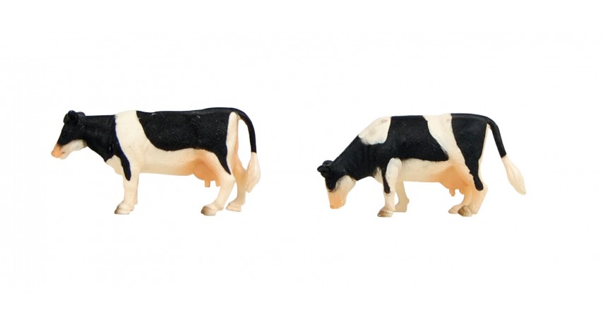 Kids Globe 1:32 Scale Black & White Cows Standing 2 pieces KG571873