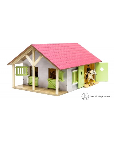 Painted Wood Horse Stable Toy