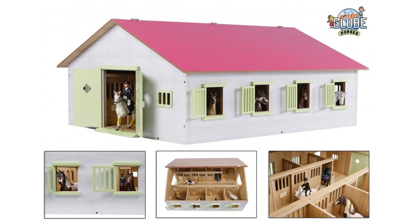 Wooden pink stable toy