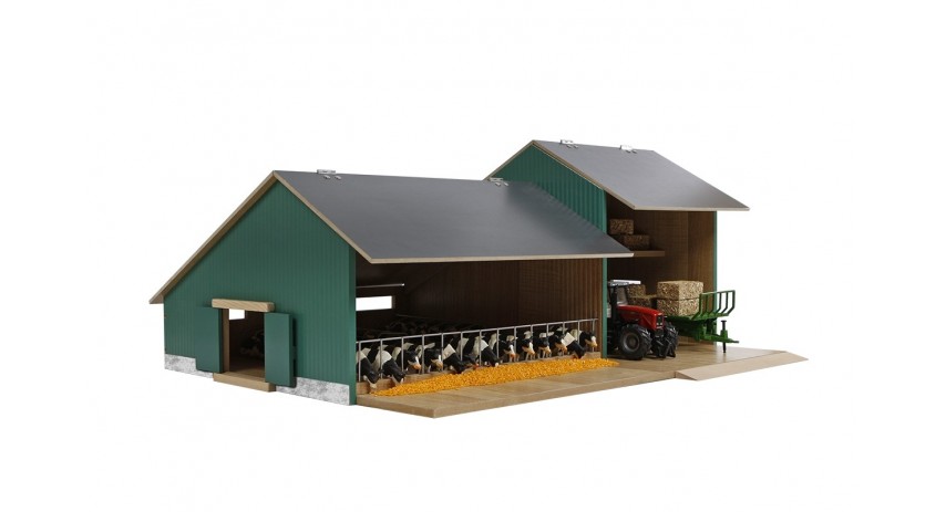 Kids Globe 1:32 Scale Cow stable with farmer shed KG610200
