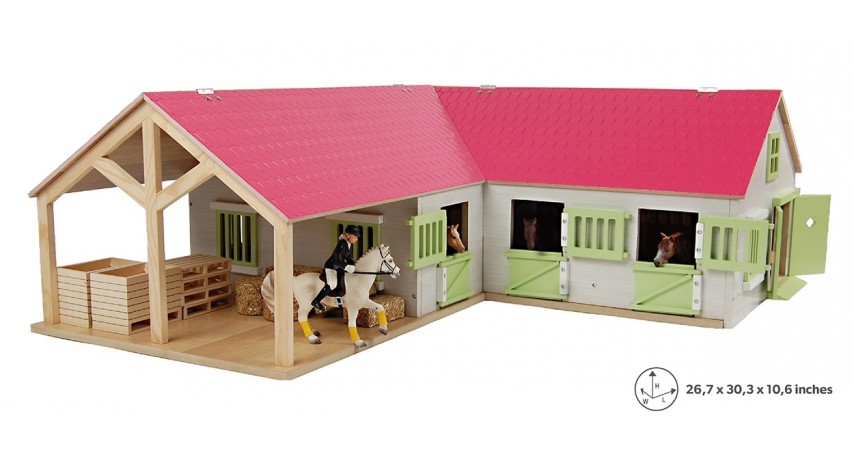 Wooden Horse Stable Dollhouse Toy