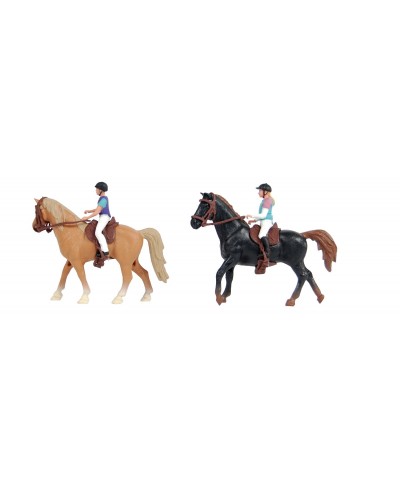 Kids Globe 1:24 Scale Horse playset with Brown horse & 1 rider KG640078