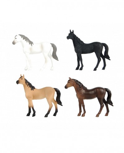 4 horse figurines colors assorted