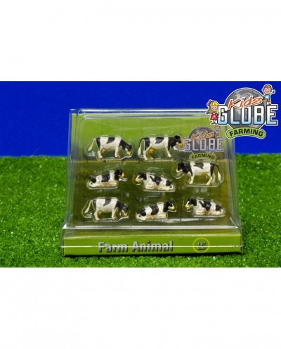 BRAND NEW SEALED KIDS GLOBE 1:87 SCALE 8 PACK OF COWS 