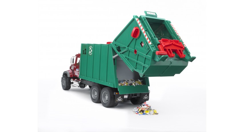 Mack granite garbage truck (ruby red-green)