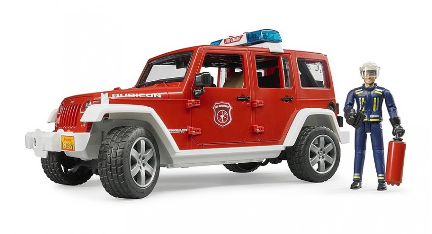 Bruder Toys 02528 Jeep Rubicon fire vehicle w fireman scale 1/16