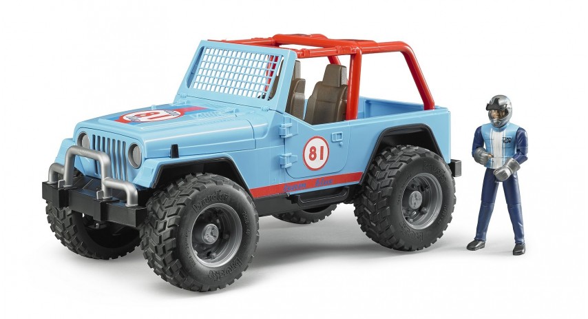 Bruder Toys 02541 Jeep Cross Country racer blue with driver scale 1/16