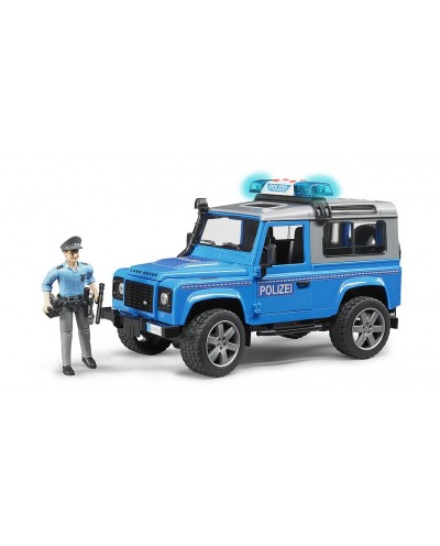 Bruder Toys 02597 Land Rover police vehicle w light skin policeman scale 1/16