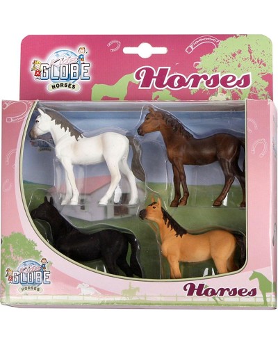 4 horse figurines colors assorted