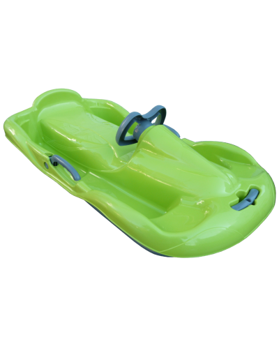 Belli Green Steerable Snow Sled with Brake and Handle Cord for Kids and Adults BE02186