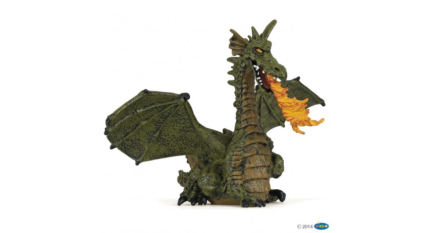 GREEN WINGED DRAGON WITH FLAME