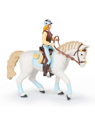Papo 51545 Horses TRENDY RIDING WOMEN'S HORSE BLUE - Figurine