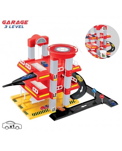 Paradiso Toys City Garage with 3 Levels compatible Hot Wheels Vehicules PT00144