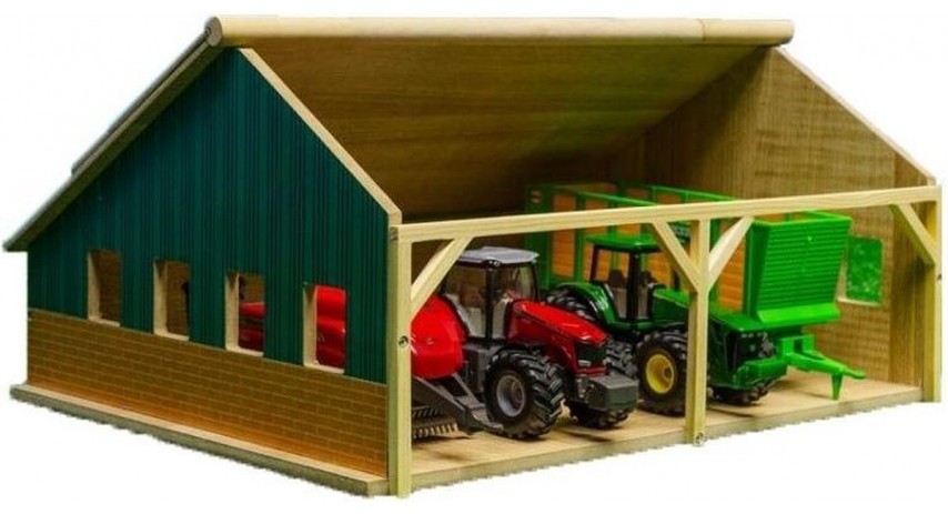 Wooden Farm Shed Toy Playset ofr tractors and trailers