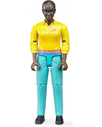 Bruder Toys 60404 Bworld Woman - dark skin - turqouise jeans