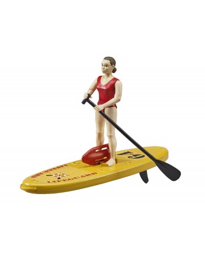 Bruder Toys 62785 bworld Life Guard with Stand Up Paddle