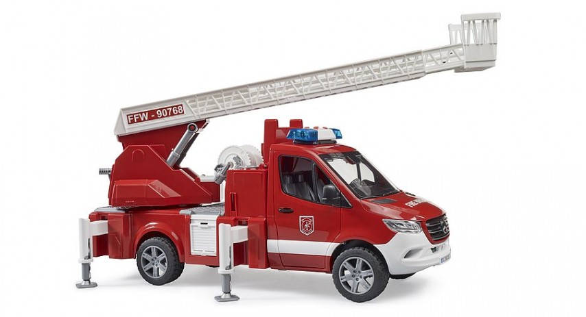 Bruder Toys 02673 MB Sprinter Fire engine with ladder - waterpump and Light + Sound Module Scale 1:16
