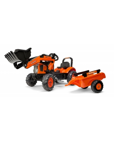 Falk Kubota M7171 Pedal Tractor with Front Loader and Trailer, Ride-on + 2 years FA2065AM