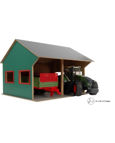 Kids Globe 1:16 Scale Farm Shed Toy For 2 Vehicles KG610263