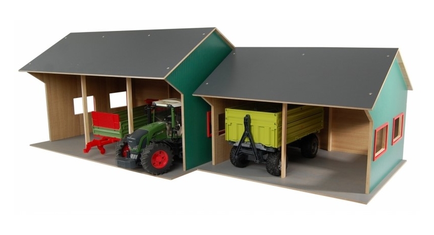 Kids Globe 1:16 Scale Farm Shed Toy For 2 Vehicles KG610263