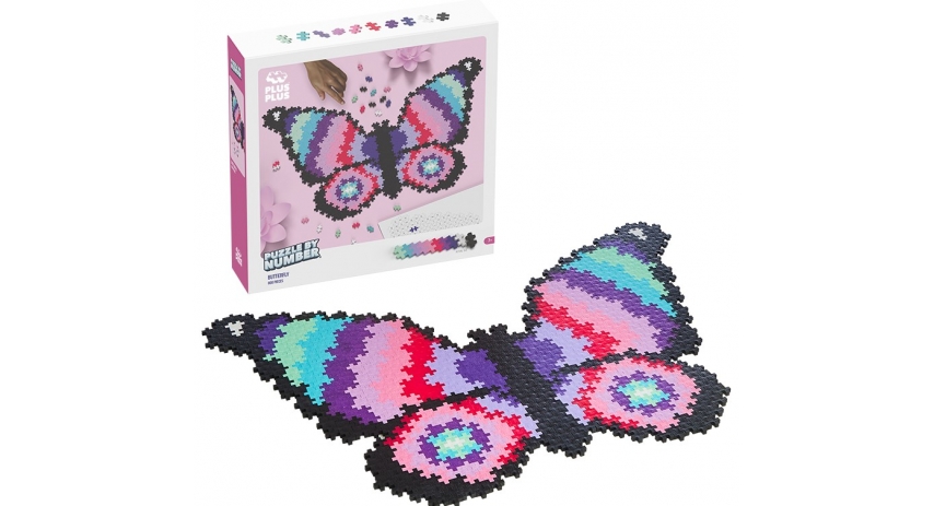 PlusPlus 05105 Puzzle by Number? - 800 pc Butterfly - DIY Kit