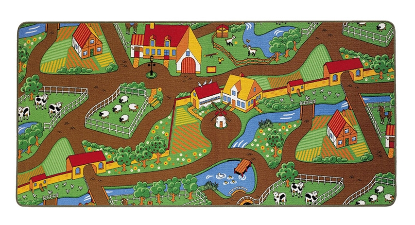 Paradiso Toys Duo Play Carpet, 47.3"x 31.5", Street side & Farm side PT02900