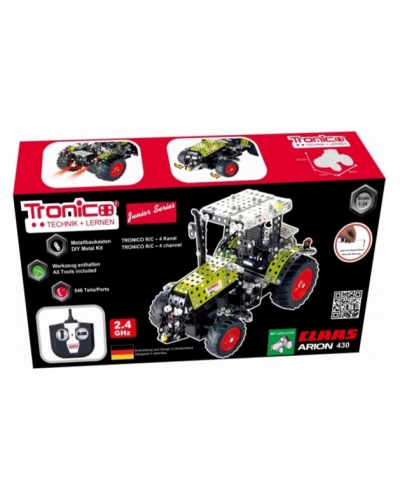Tronico Junior Series - Radio-controlled RC Claas Arion 430 with trailer 547 parts - DIY Metal Kit T10064