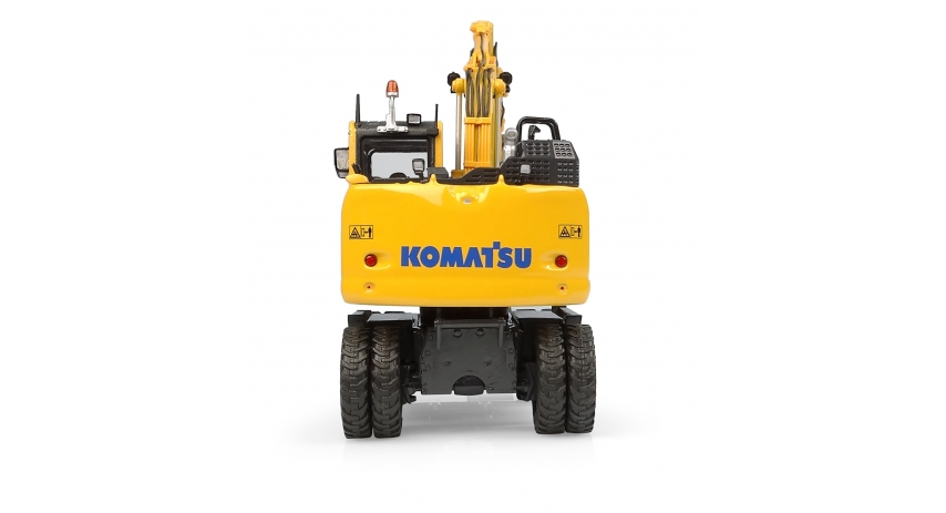 Universal Hobbies 1/50 Scale Komatsu PW148-11 Hydraulic Wheeled Excavator w/Standard & Clamshell Bucket Diecast Replica UH8162