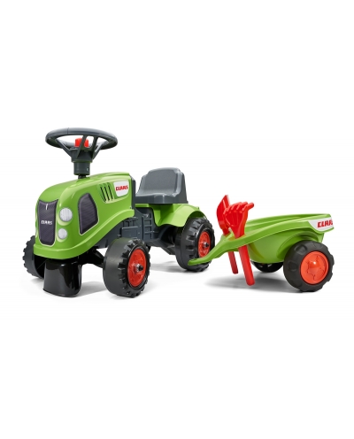 Claas Toddler Tractor with trailer, Rake and Shovel, 2 sets of stickers, Ride-on and Push-along +12 months  FA212C
