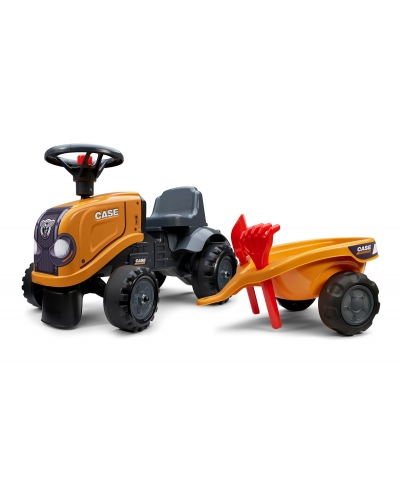 Case CE Toddler Tractor with trailer, Rake and Shovel,  2 sets of stickers, Ride-on and Push-along +12 months FA297C