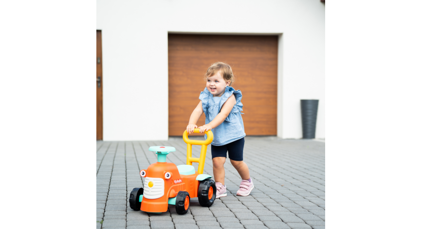 Toddler Push Walker Ride-on Toy Ferguson Tractor with Storage Compartment & Horn for Ages 1-3 FA951