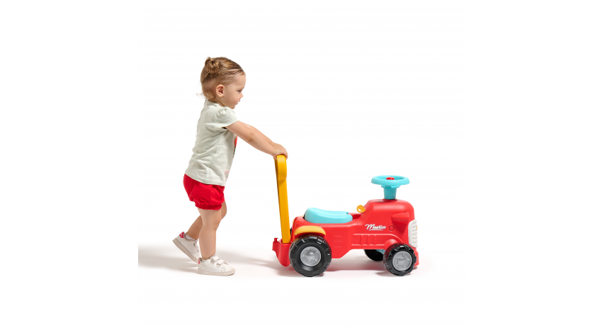 2-in-1 Toddler Push Walker Ride-On Toy with Trailer, Storage & Horn, Baby Walking Aid & Ride-On Tractor Ages 1-3 FA900C
