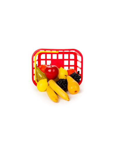Basket of 12 assorted Fruits, Play Food Set, Daycare-Preschool Educational Toys for Toddlers/Kids from +2 years LAP53831