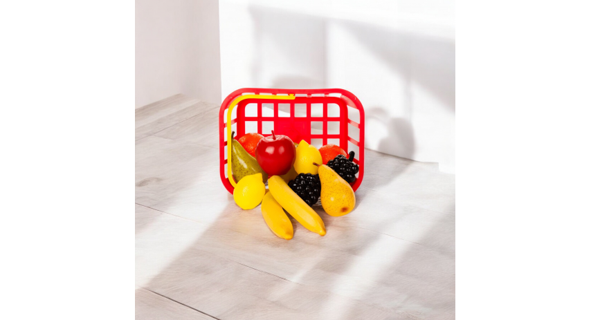 Basket of 12 assorted Fruits, Play Food Set, Daycare-Preschool Educational Toys for Toddlers/Kids from +2 years LAP53831