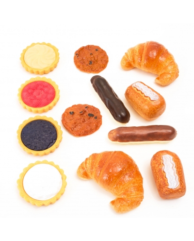 12-Piece Realistic Pastry Play Food Set, Pretend Bakery Toys for Kids 2+ LAP41092