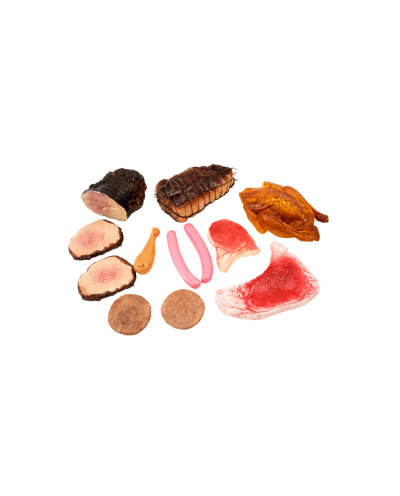 12-Piece Realistic Meat Play Food Set, Pretend BBQ & Kitchen Toys for Toddlers & Kids 2+ LAP41073