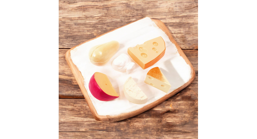 Pretend Cheese Play Food Set with 6 Realistic Pieces for Toddlers Ages 2+ LAP41082