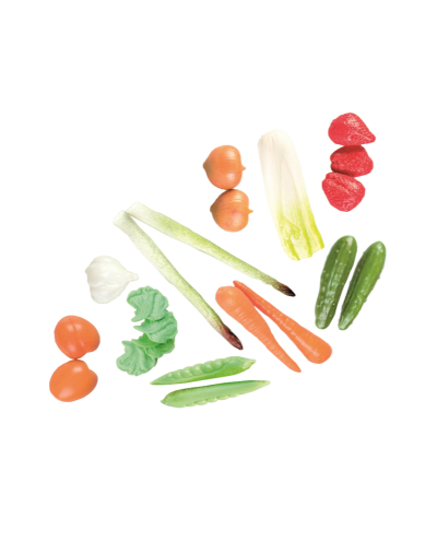 Spring Fruits & Vegetables Play Food Set, 21-piece Realistic Pretend Food Toys for Toddlers Ages 2+ LAP41045