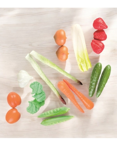 Fruits & Vegetables Spring Play Food Set, 21-piece Realistic Pretend Food Toys for Toddlers Ages 2+ LAP41045
