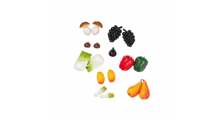 Fruits & Vegetables Autumn Play Food Set, 17-pieces Realistic Pretend Food Toys for Toddlers Ages 2+ LAP41047