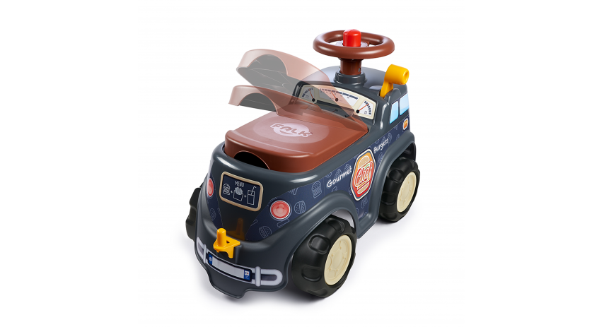 Food Truck Vehicle Toy, with Barbecue Trailer and Chief cook accessories, Push Ride-on Toy for Toddler +1 year FA707C
