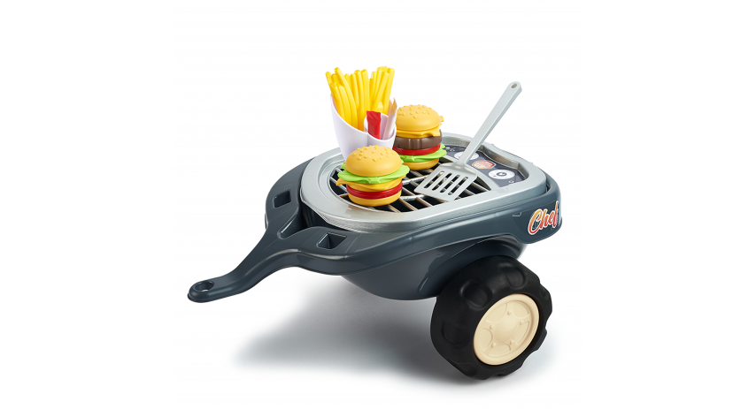 Food Truck Vehicle Toy, with Barbecue Trailer and Chief cook accessories, Push Ride-on Toy for Toddler +1 year FA707C