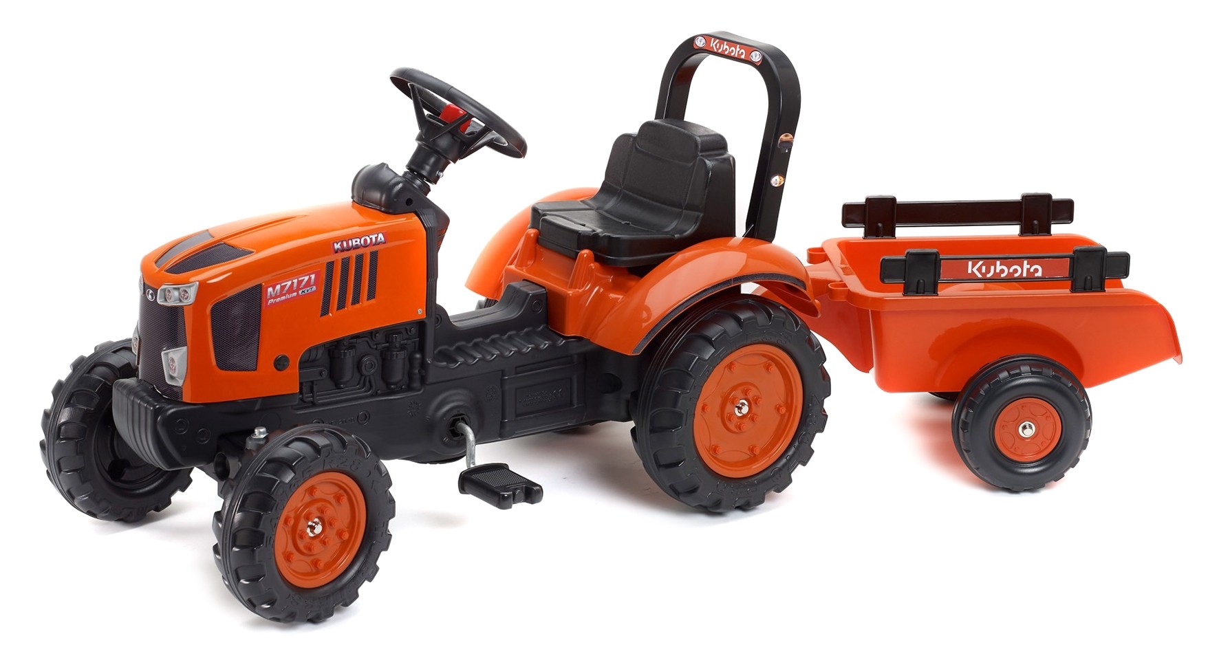 Falk Kubota M7 Pedal Tractor with trailer, Ride-on +2 years FA2065AB