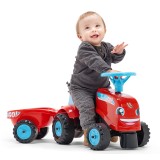 Red Toddler Tractor with Trailer and 2 sets of stickers, Ride-on and Push-along +12 months FA200B