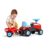 Toddler Push Ride-on Tractor by Falk with Trailer and 2 sets of stickers, +12 months FA200B