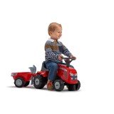 Massey Ferguson Tractor by Falk W/Trailer, Rake & Shovel, Stickers for Toddlers 1-3Y FA241C
