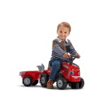 Massey Ferguson Tractor by Falk W/Trailer, Rake & Shovel, Stickers for Toddlers 1-3Y FA241C