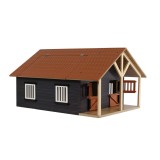 Opening wood horse stable toy
